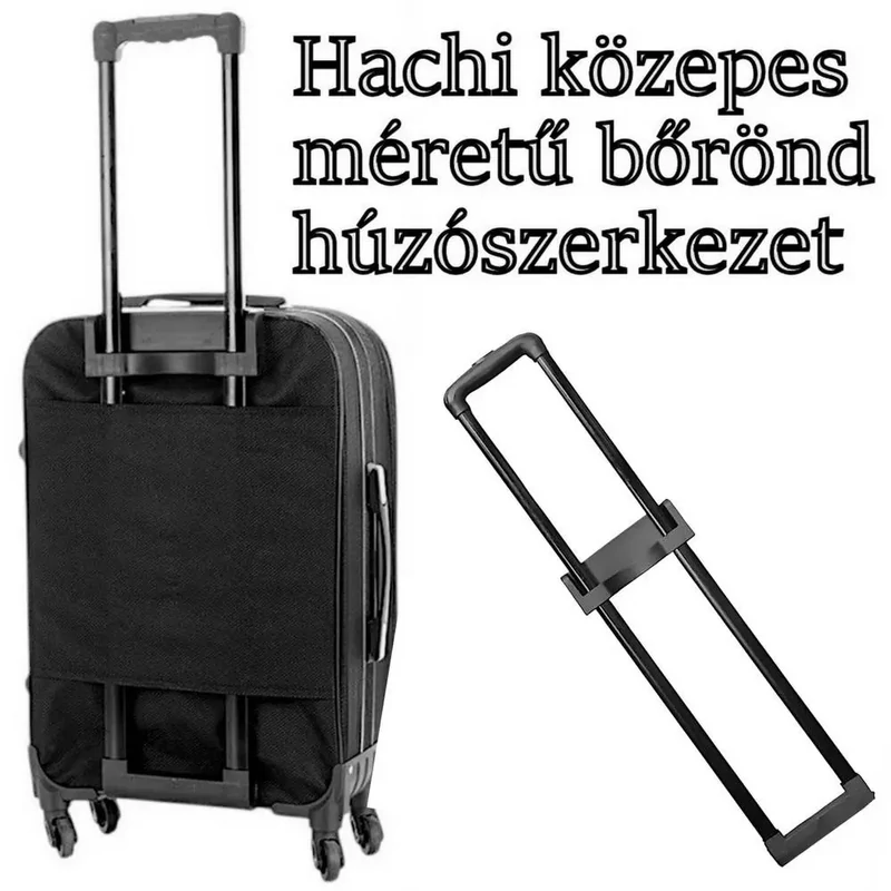 Hachi közepes méretű bőrönd húzószerkezet, fekete színben