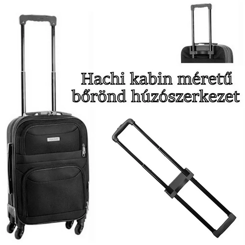 Hachi kabin méretű bőrönd húzószerkezet, fekete színben