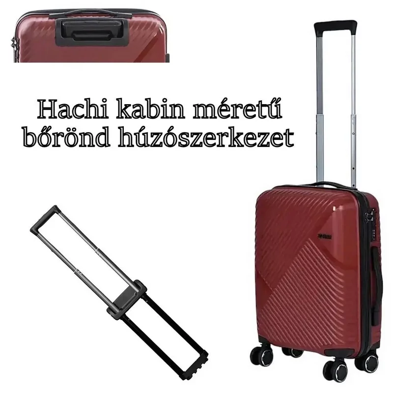 Hachi kabin méretű bőrönd húzószerkezet, fekete színben