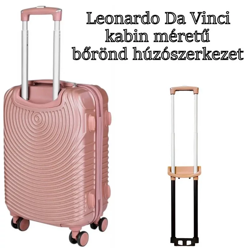 Leonardo Da Vinci kabin méretű bőrönd húzószerkezet, rózsaarany színben