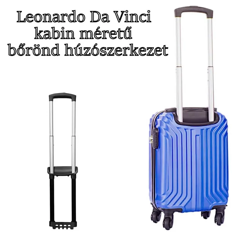 Leonardo Da Vinci kabin méretű bőrönd húzószerkezet, fekete színben