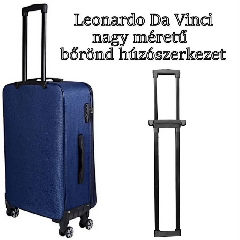Leonardo Da Vinci nagy méretű bőrönd húzószerkezet, fekete színben