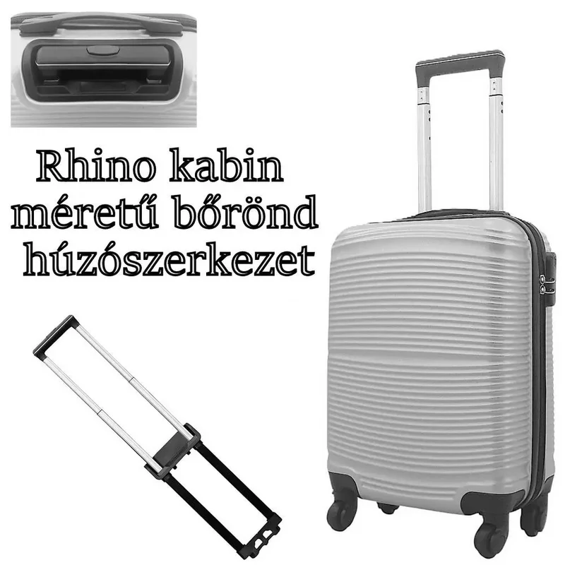 Rhino kabin méretű bőrönd húzószerkezet, fekete színben