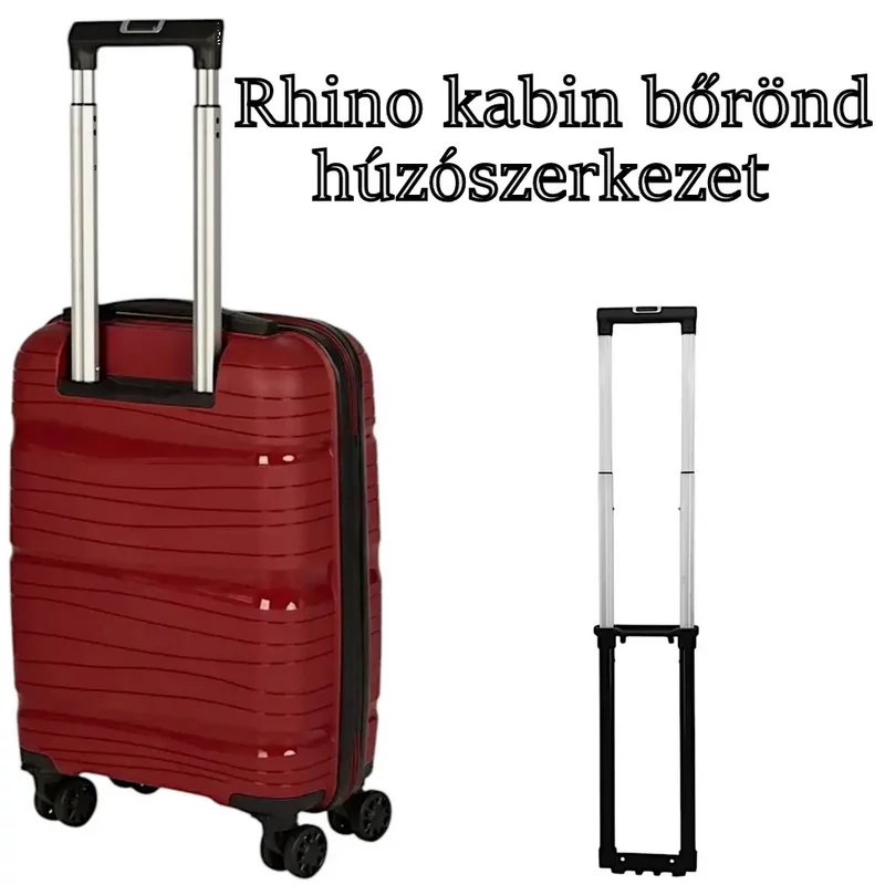 Rhino kabin méretű bőrönd húzószerkezet, fekete színben