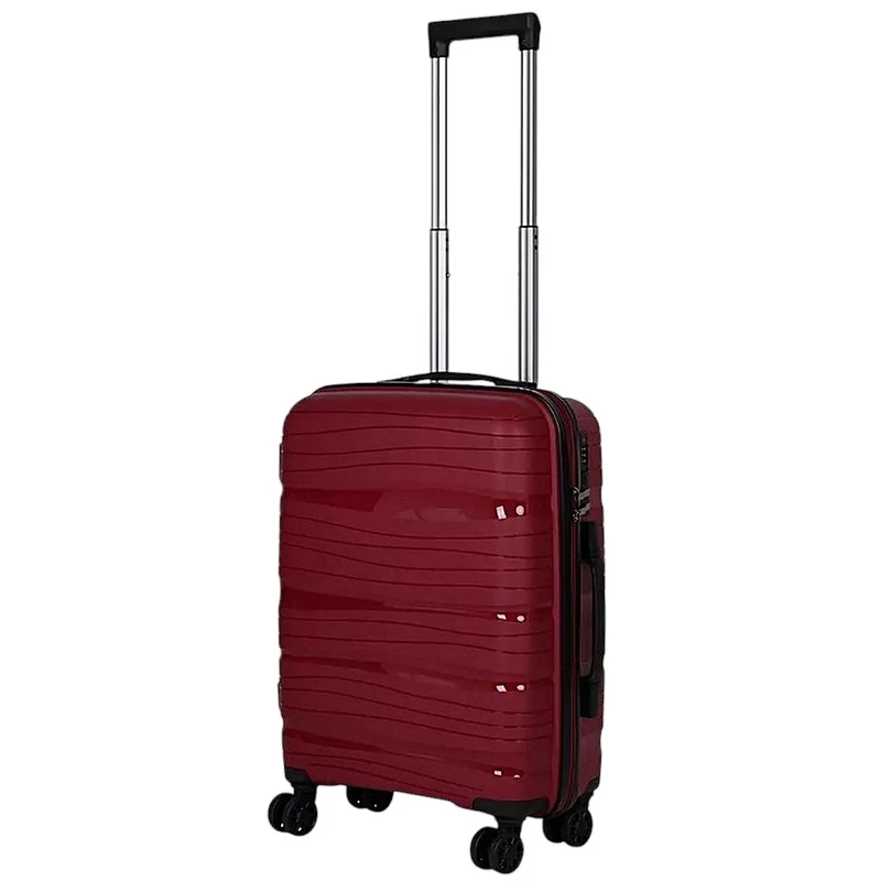 Strapabíró kabin méretű polipropilén bőrönd, duplakerekes, TSA zárral, bordó színben Strapabíró kabin méretű polipropilén bőrönd, duplakerekes, TSA zárral, bordó színben