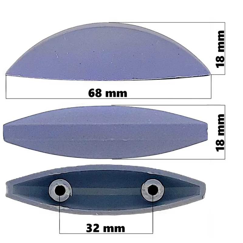 Bőrönd oldaltámasztó 68x18x18 mm, szürke színben