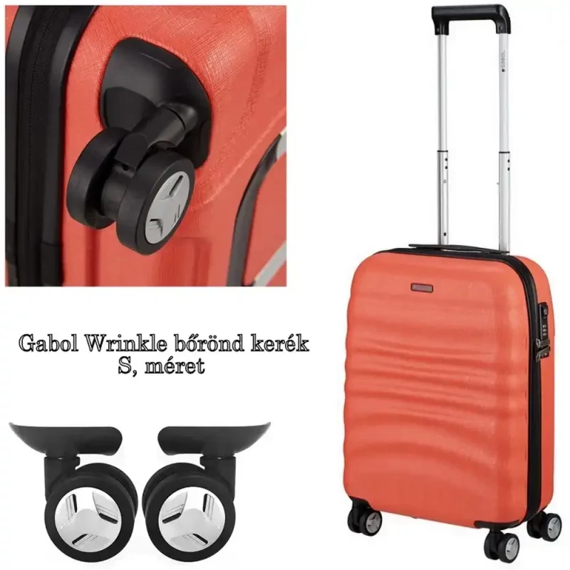 Gabol wrinkle bőrönd kerék S méret, fekete színben