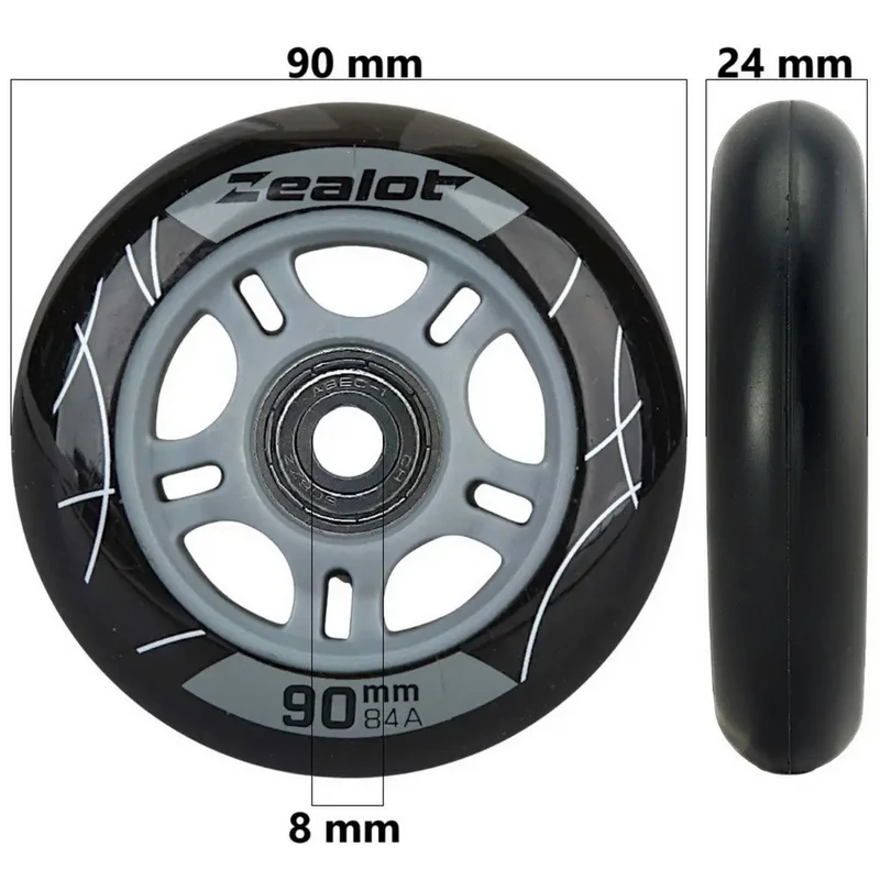 Bőrönd kerék 90x24x8 mm, fekete színben