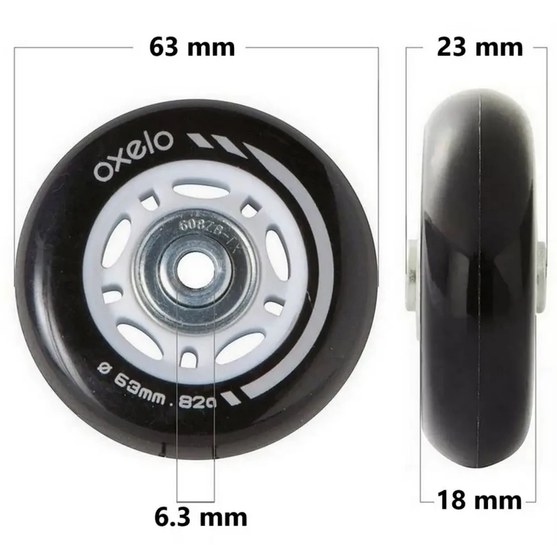 Bőrönd kerék 63x23x6.3 mm, fekete színben