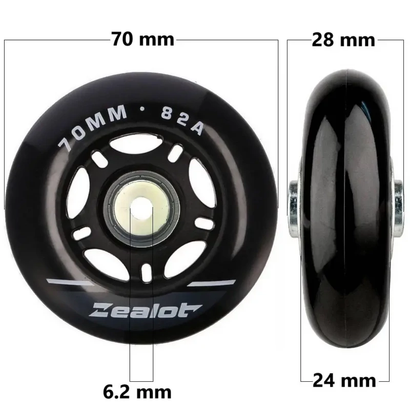 Bőrönd kerék 70x28x6.2 mm, fekete színben