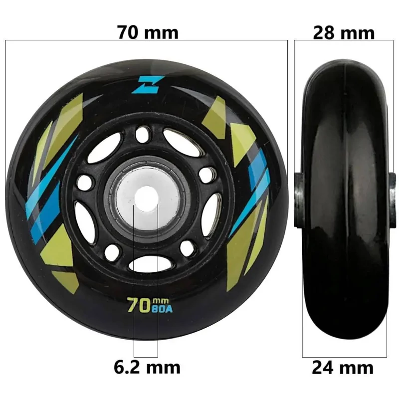 Bőrönd kerék 70x28x6.2 mm, fekete színben