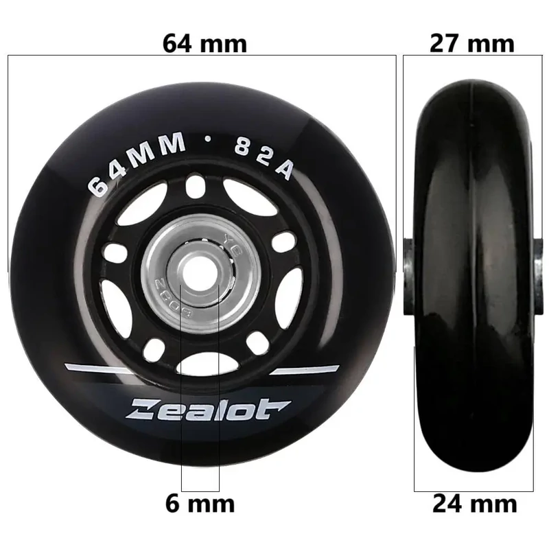 Bőrönd kerék 64x27x6 mm, fekete színben