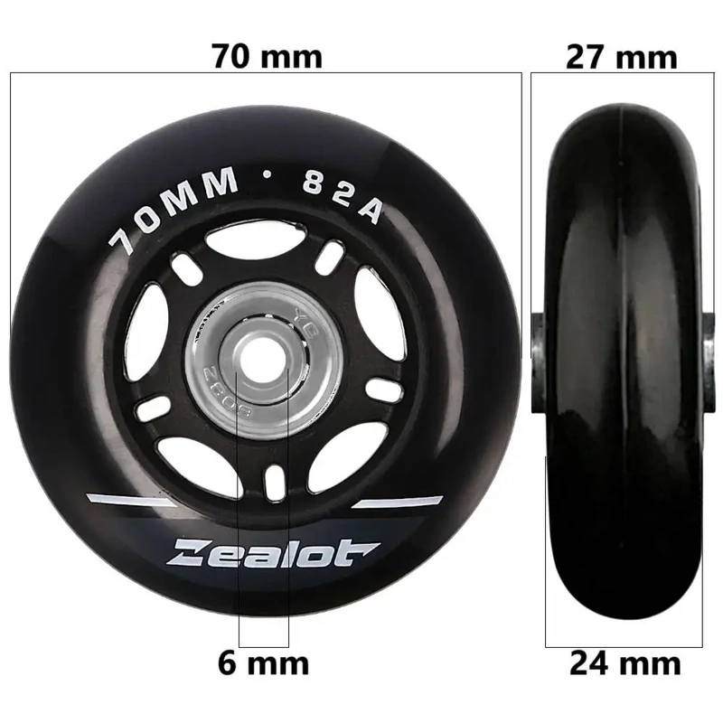 Bőrönd kerék 70x27x6 mm, fekete színben