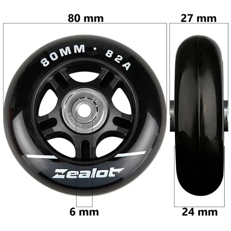 Bőrönd kerék 80x27x6 mm, fekete színben