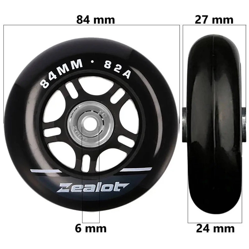 Bőrönd kerék 84x27x6 mm, fekete színben