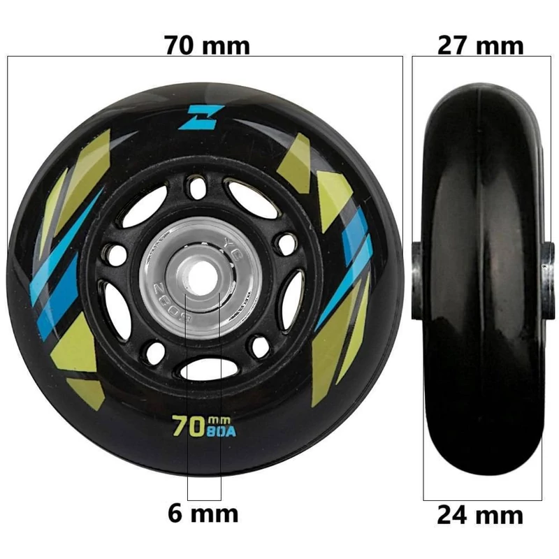 Bőrönd kerék 70x27x6 mm, fekete színben