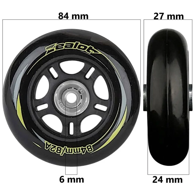 Bőrönd kerék 84x27x6 mm, fekete színben