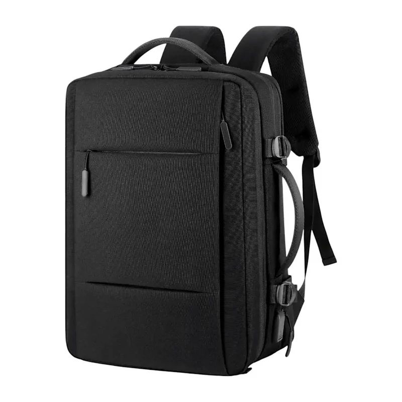 Kabin Méretű Laptophátizsák USB Csatlakozóval Fekete Színben