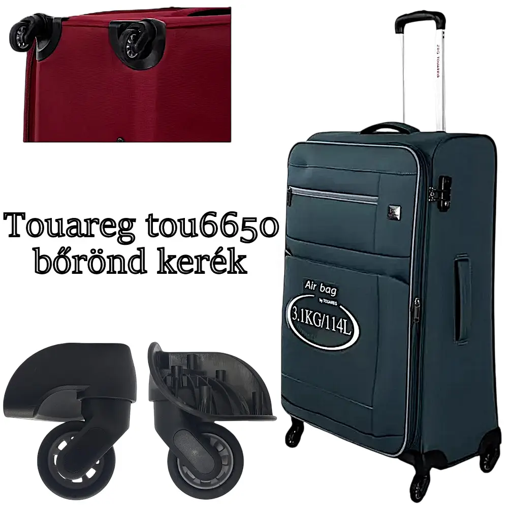 Touareg bőrönd kerék, fekete-szürke színben