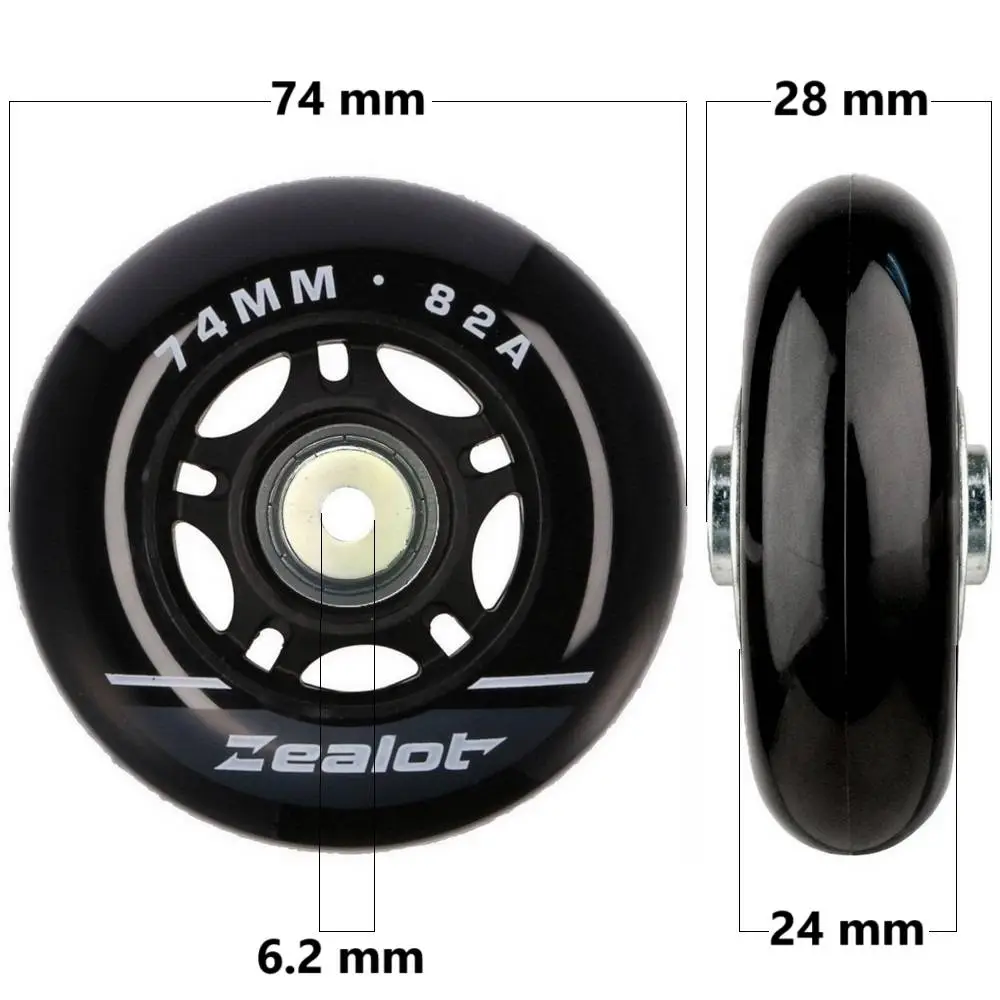 Bőrönd kerék 74x28x6.2 mm, fekete színben