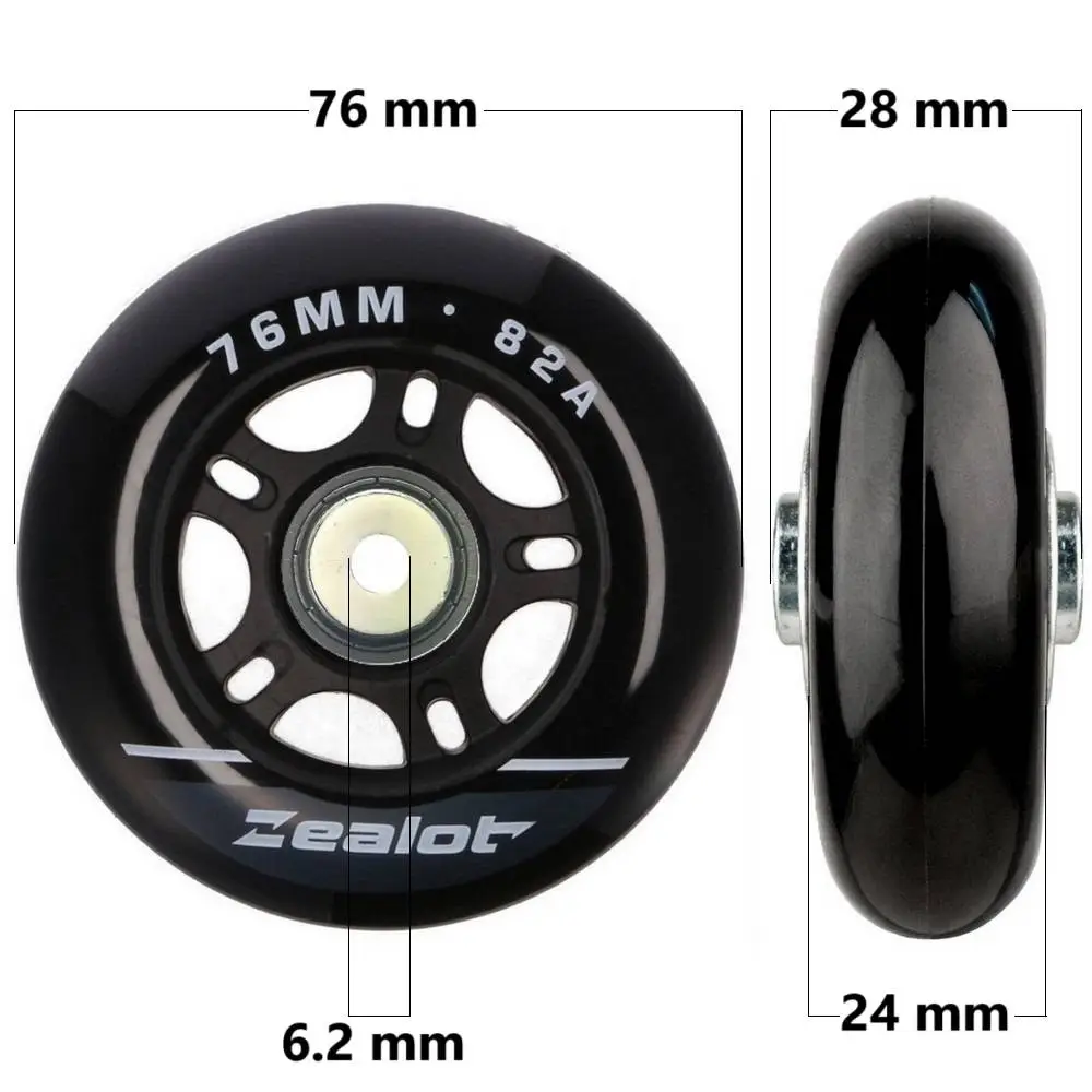 Bőrönd kerék 76x28x6.2 mm, fekete színben