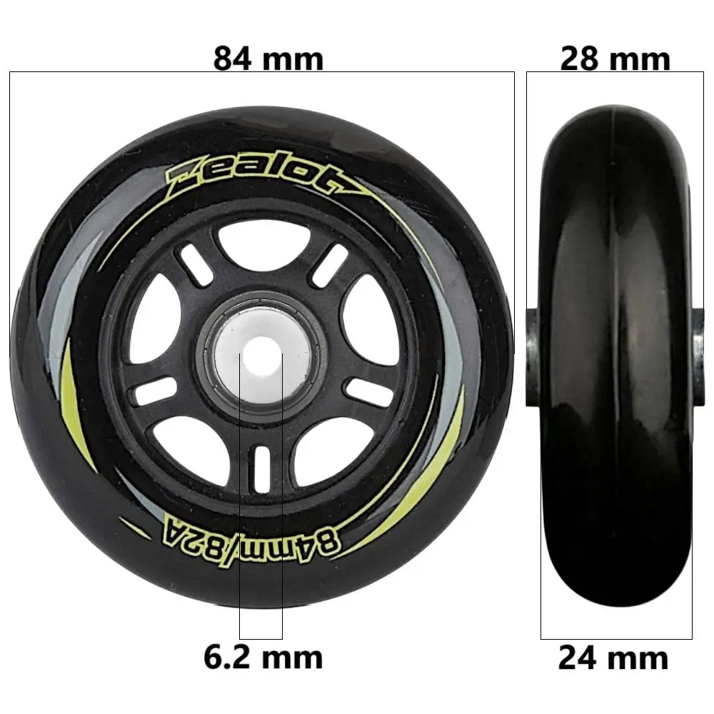 Bőrönd kerék 84x28x6.2 mm, fekete színben