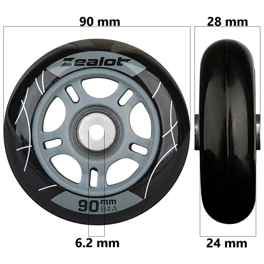 Bőrönd kerék 90x28x6.2 mm, fekete színben