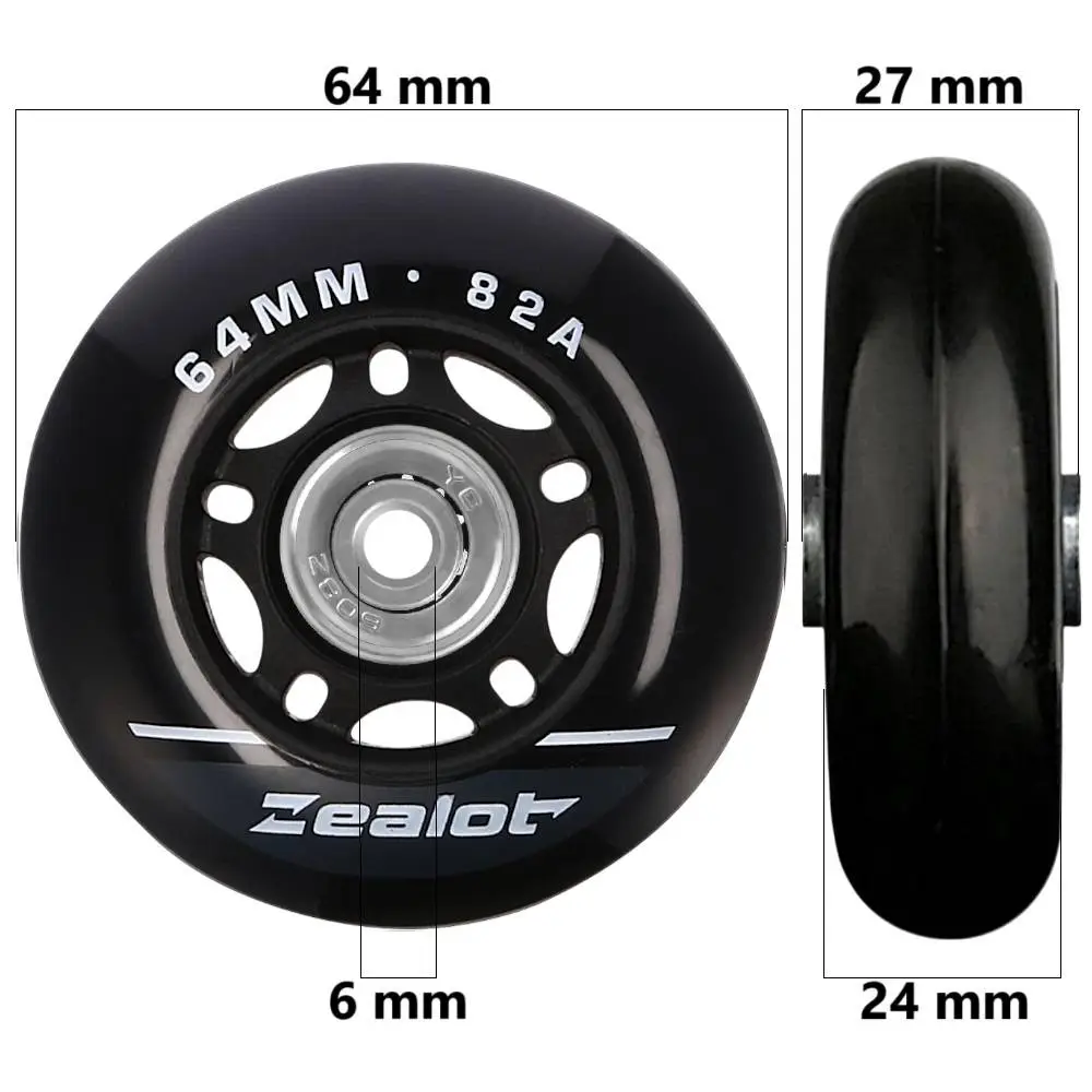 Bőrönd kerék 64x27x6 mm, fekete színben