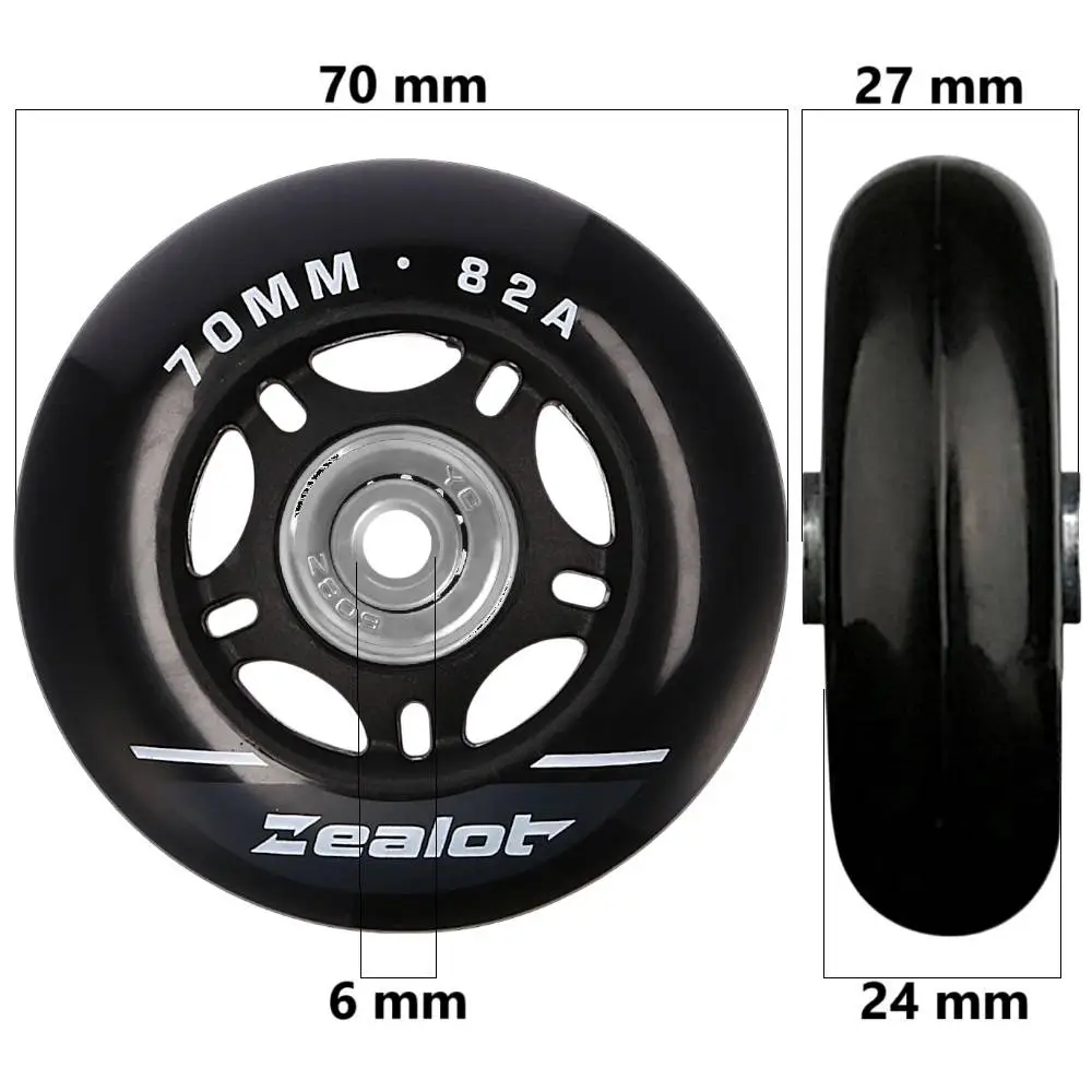 Bőrönd kerék 70x27x6 mm, fekete színben