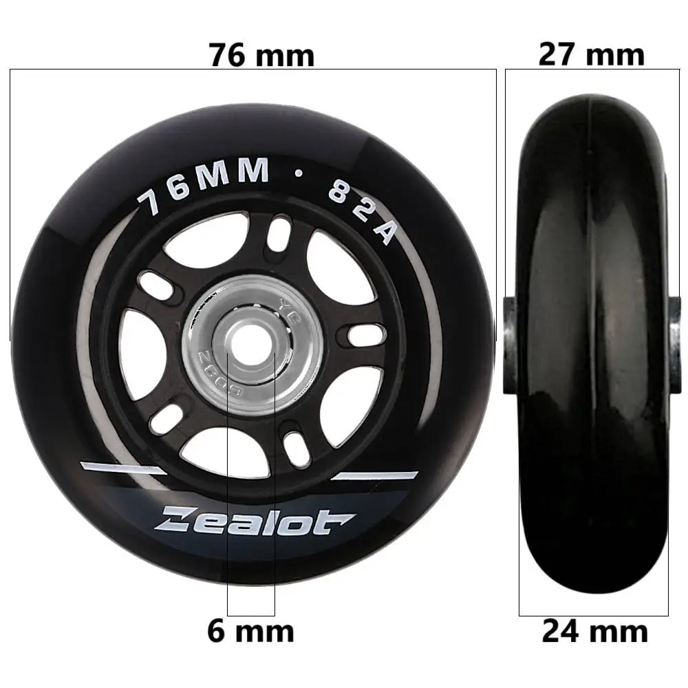 Bőrönd kerék 76x27x6 mm, fekete színben