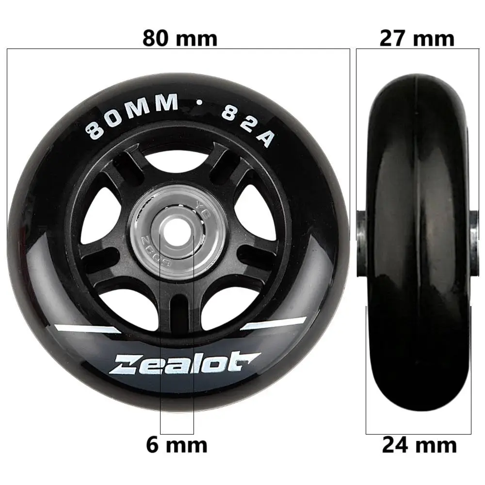 Bőrönd kerék 80x27x6 mm, fekete színben