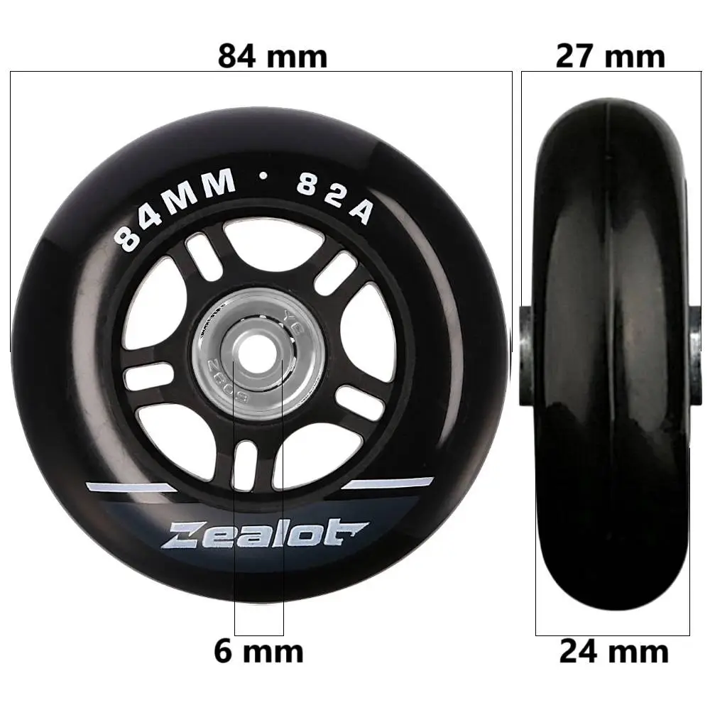Bőrönd kerék 84x27x6 mm, fekete színben
