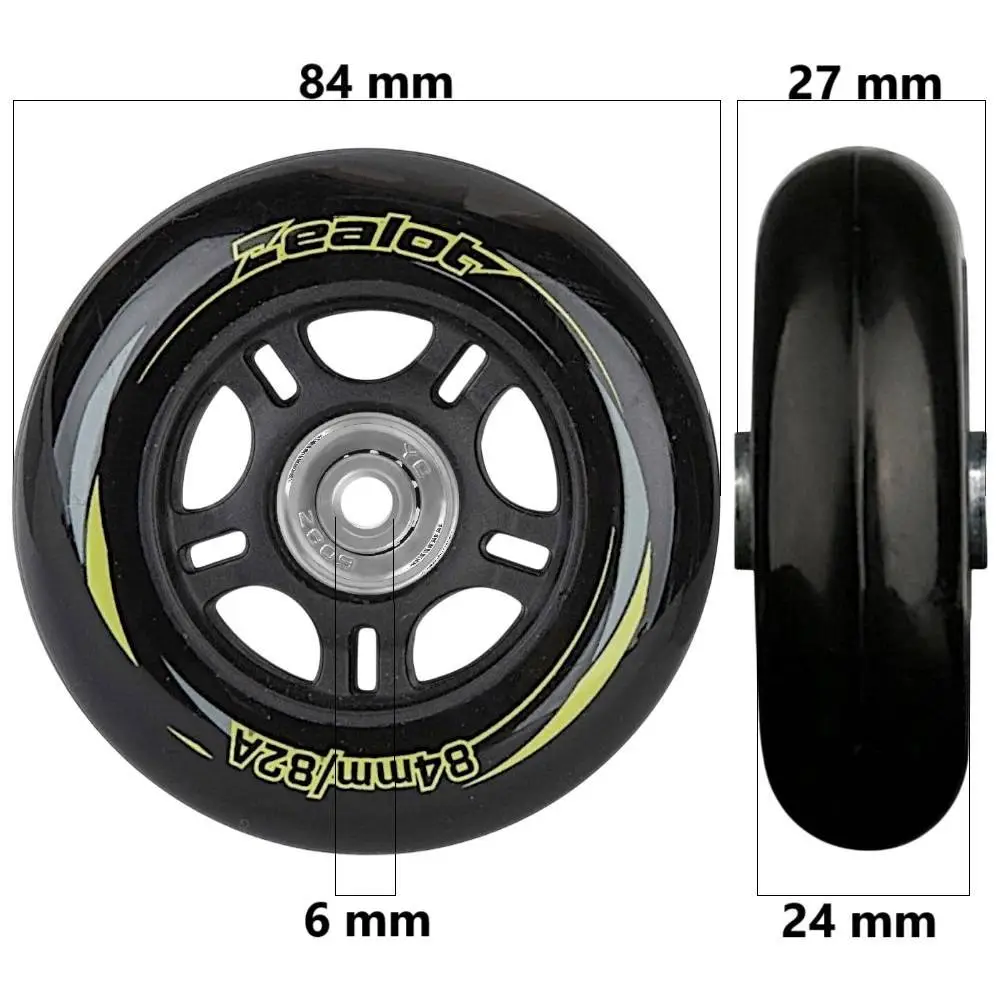 Bőrönd kerék 84x27x6 mm, fekete színben